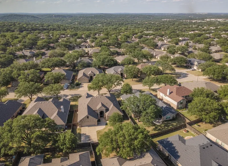 Aerial view of a San Antonio-area neighborhood